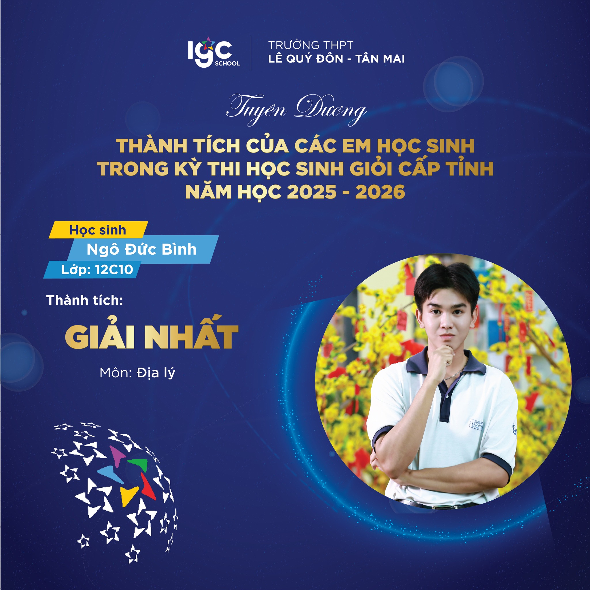 VINH DANH NHỮNG GƯƠNG MẶT XUẤT SẮC TRONG KỲ THI HỌC SINH GIỎI CẤP TỈNH 2025 – 2026