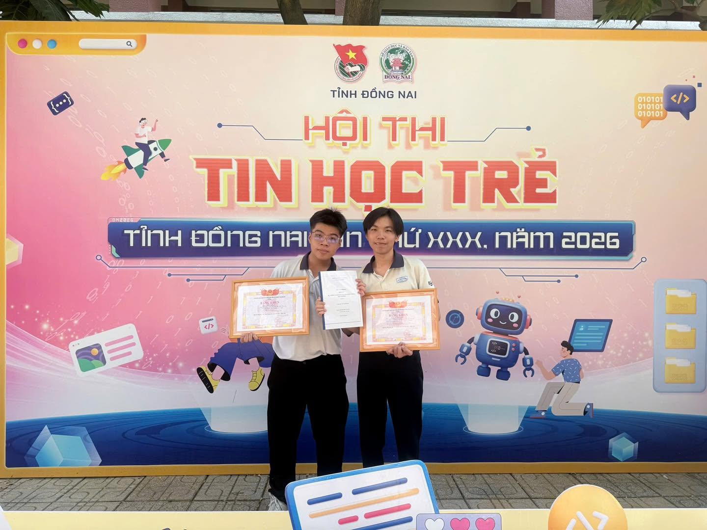 CHÚC MỪNG HỌC SINH ĐẠT GIẢI TIN HỌC TRẺ TỈNH ĐỒNG NAI 2026