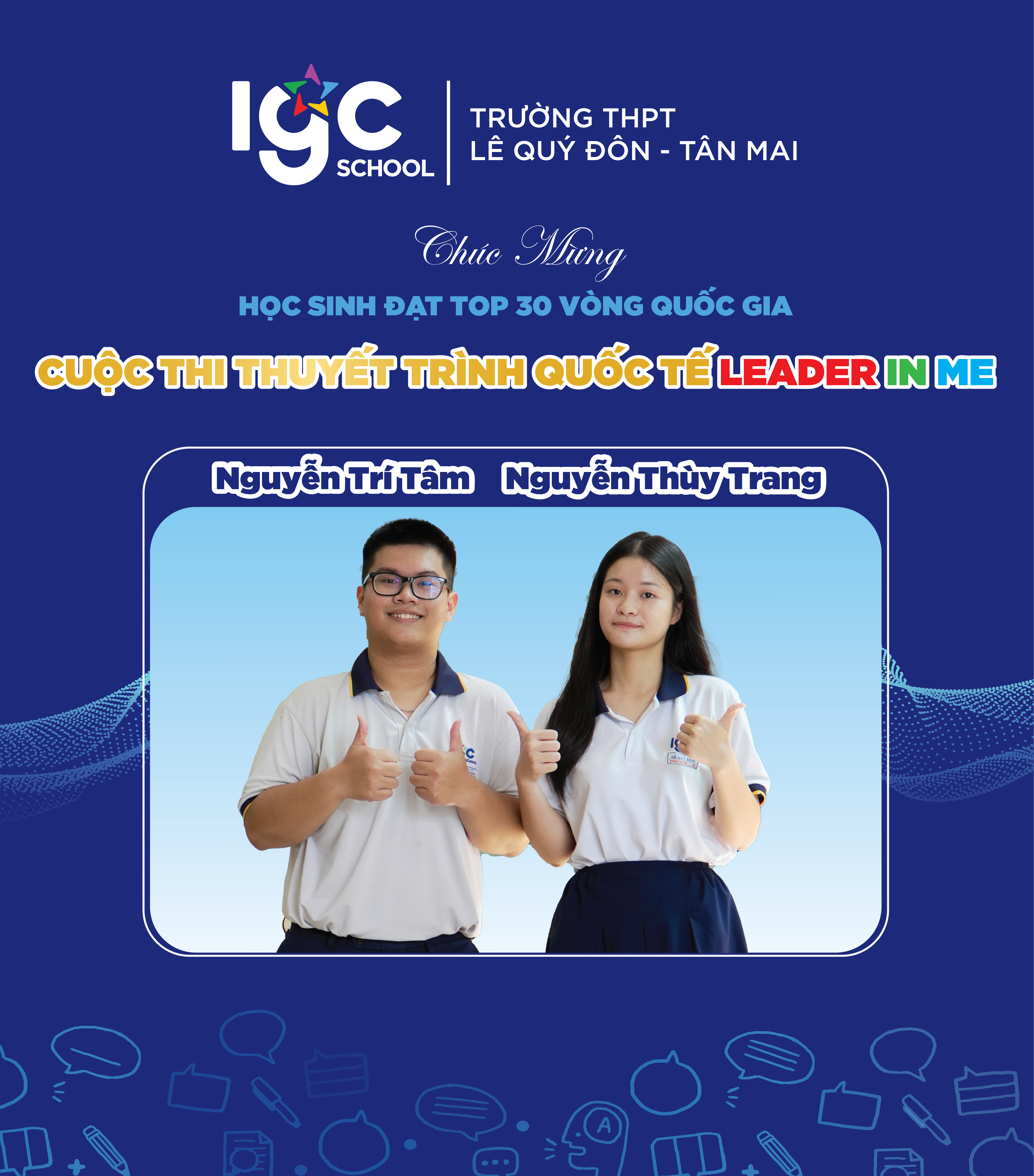 VINH DANH HỌC SINH ĐẠT TOP 30 VÒNG QUỐC GIA CUỘC THI THUYẾT TRÌNH LEADER IN ME 2026