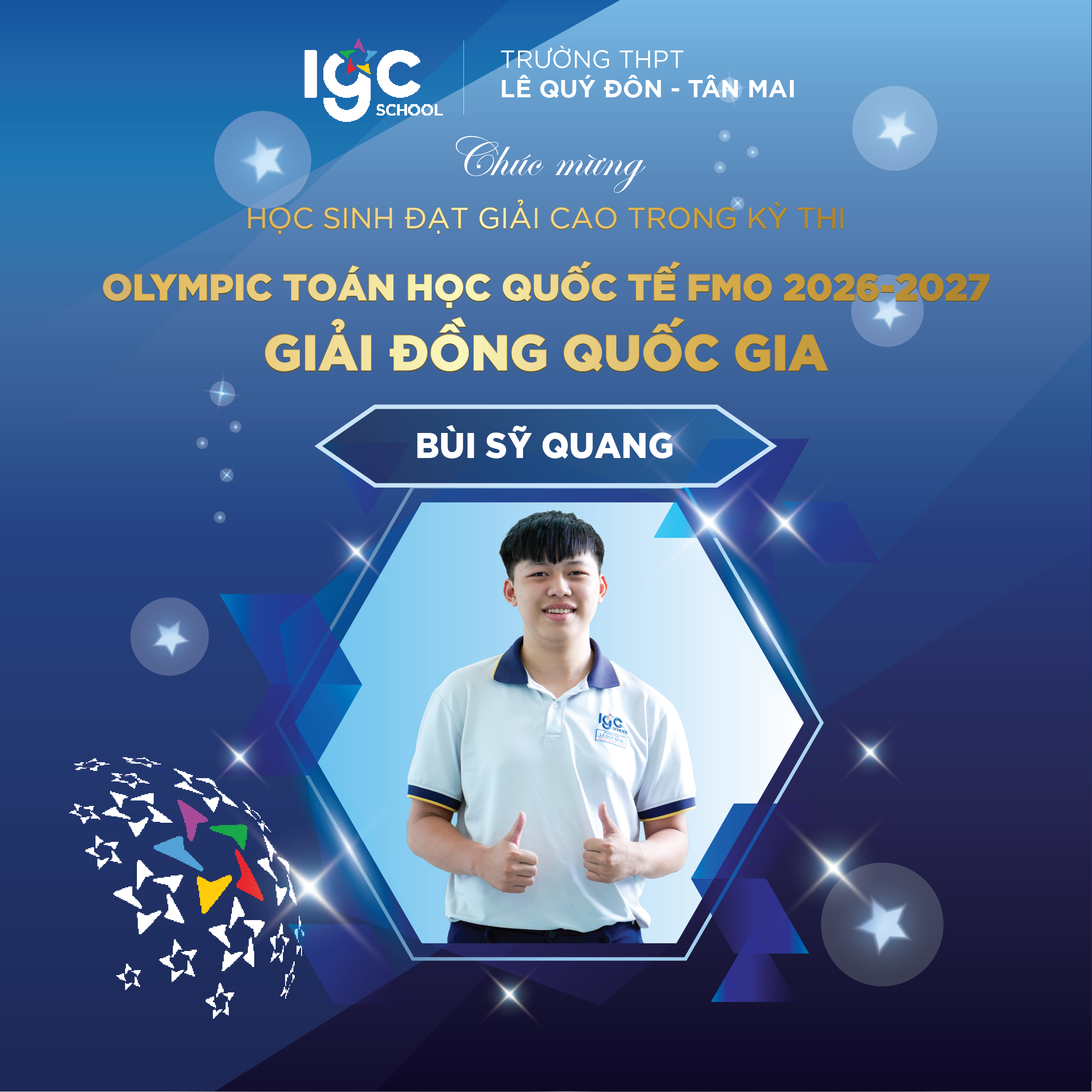BÙI SỸ QUANG GIÀNH GIẢI ĐỒNG QUỐC GIA TẠI KỲ THI OLYMPIC TOÁN HỌC QUỐC TẾ FMO 2026–2027